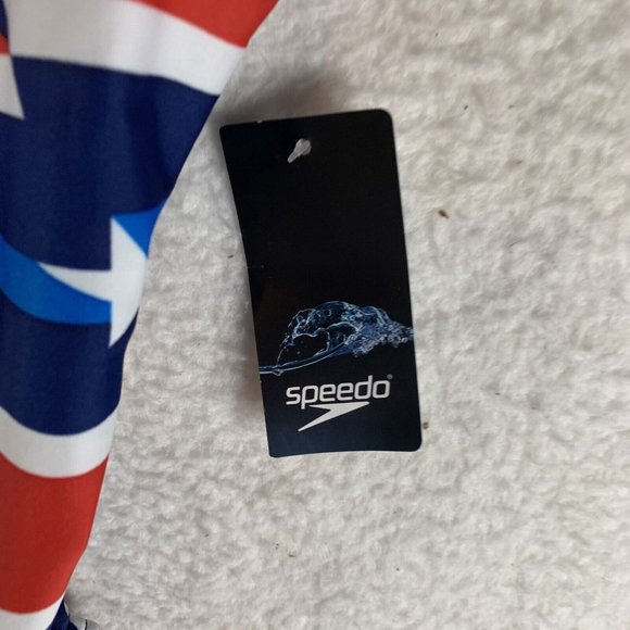 Speedo Swimsuit Womens 10/36 Multicolor Star Print Prolt Flyback One Piece 8072 - Picture 2 of 7